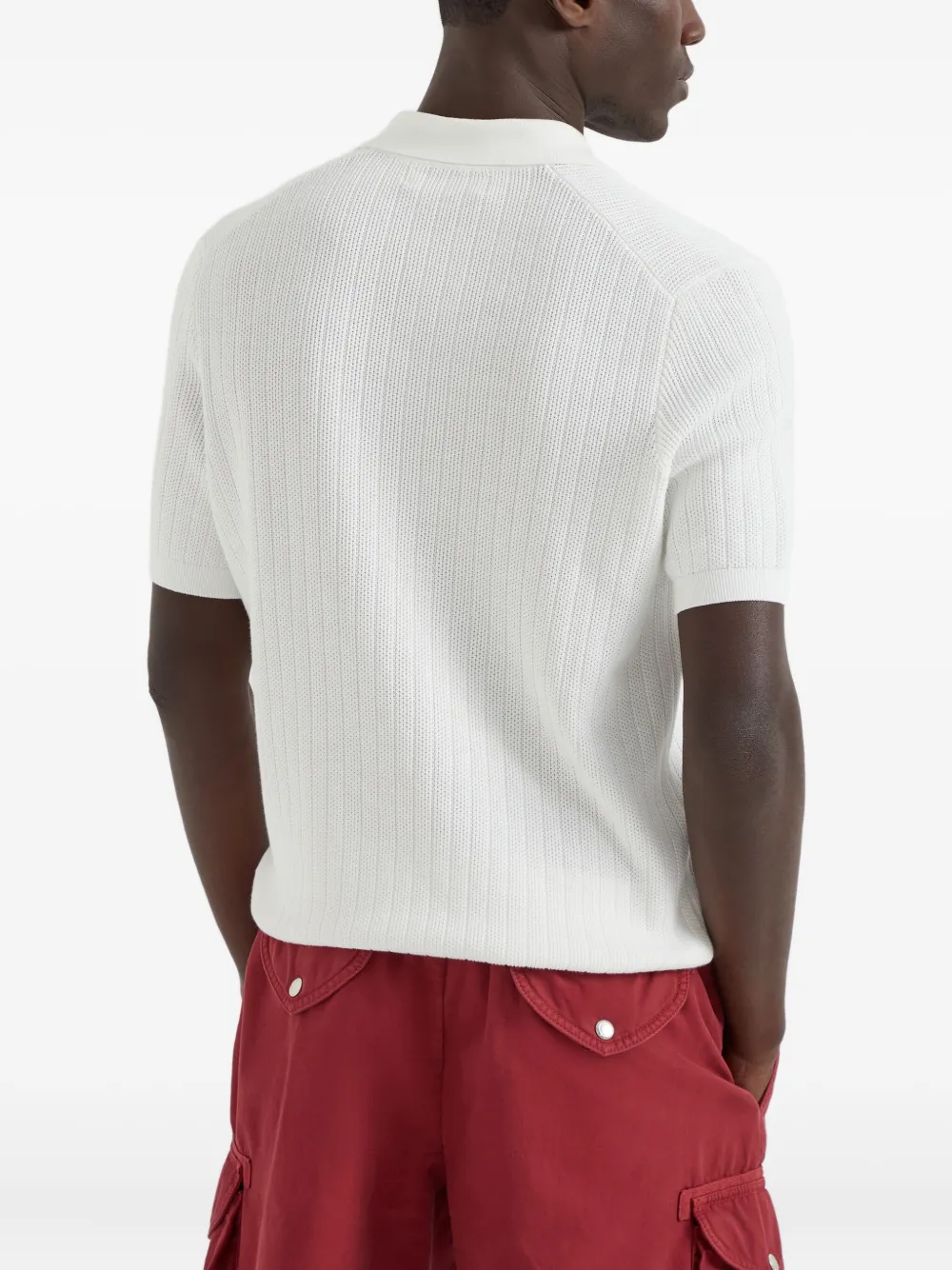 Brunello Cucinelli Geribbeld poloshirt Wit