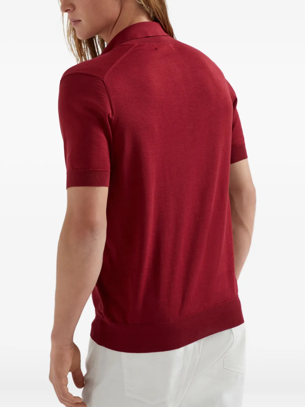 Brunello Cucinelli Poloshirt met logoprint Rood