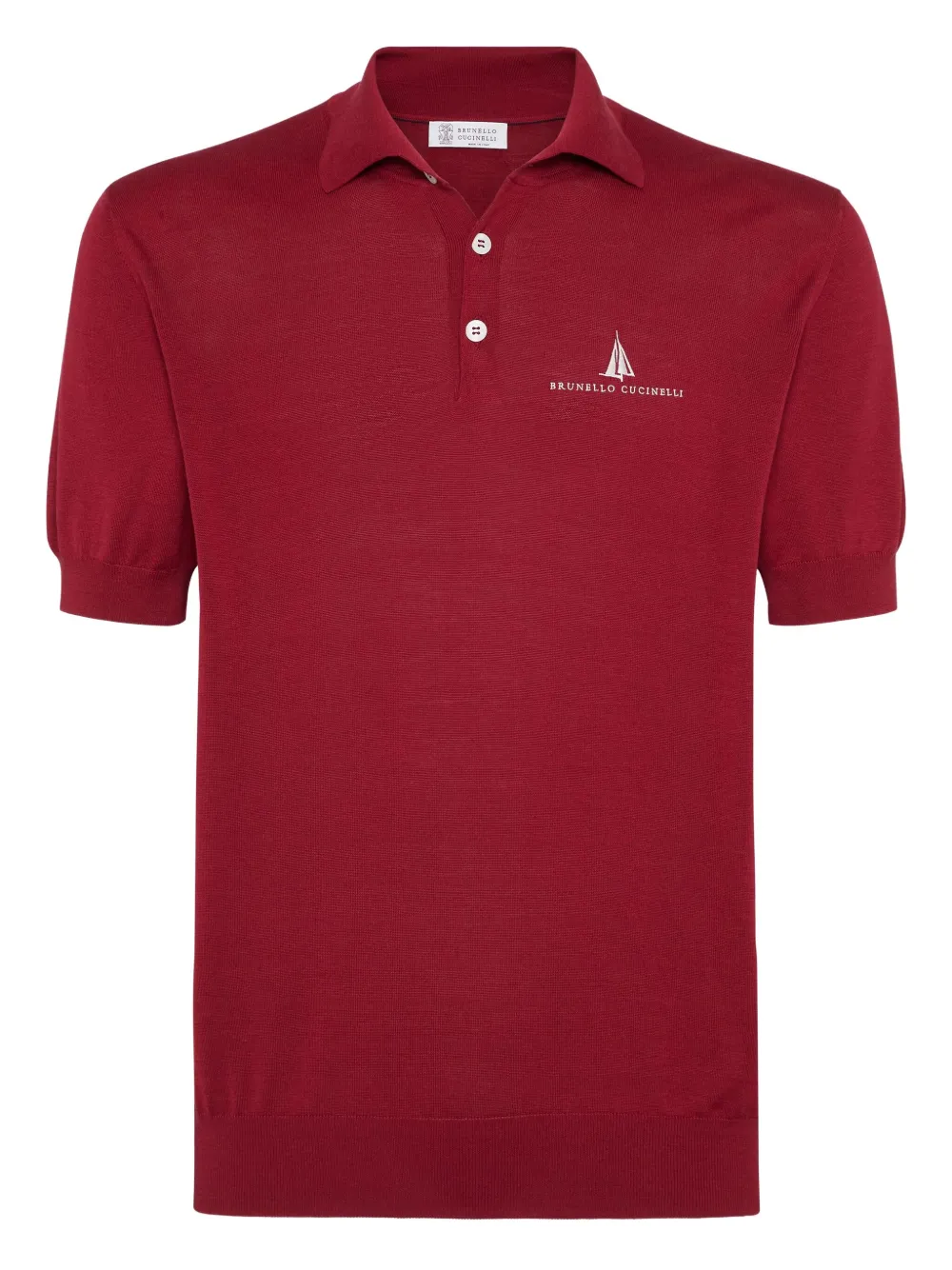 Brunello Cucinelli logo-print polo shirt | Red | Image 1