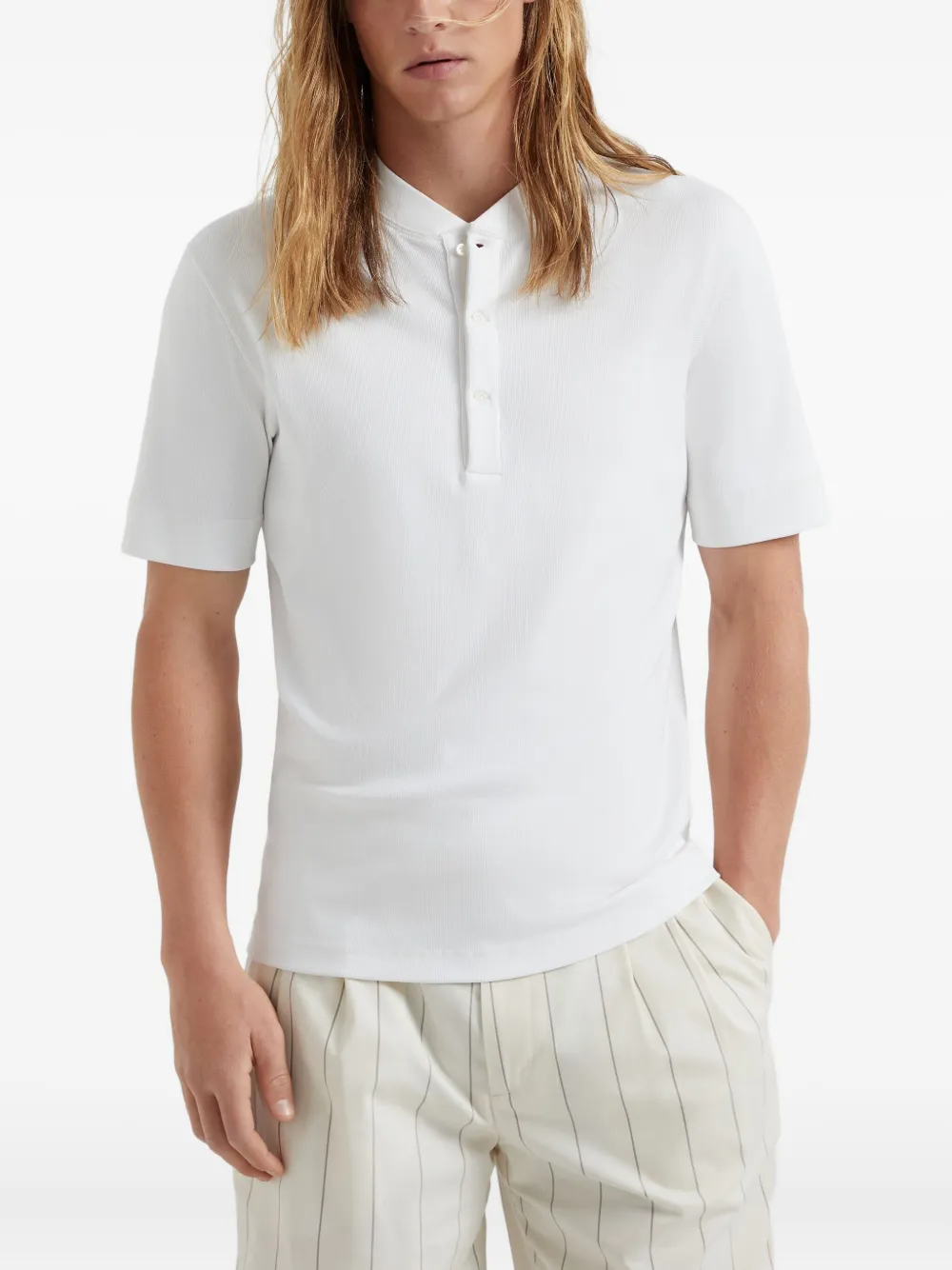 Brunello Cucinelli Poloshirt met korte mouwen Wit