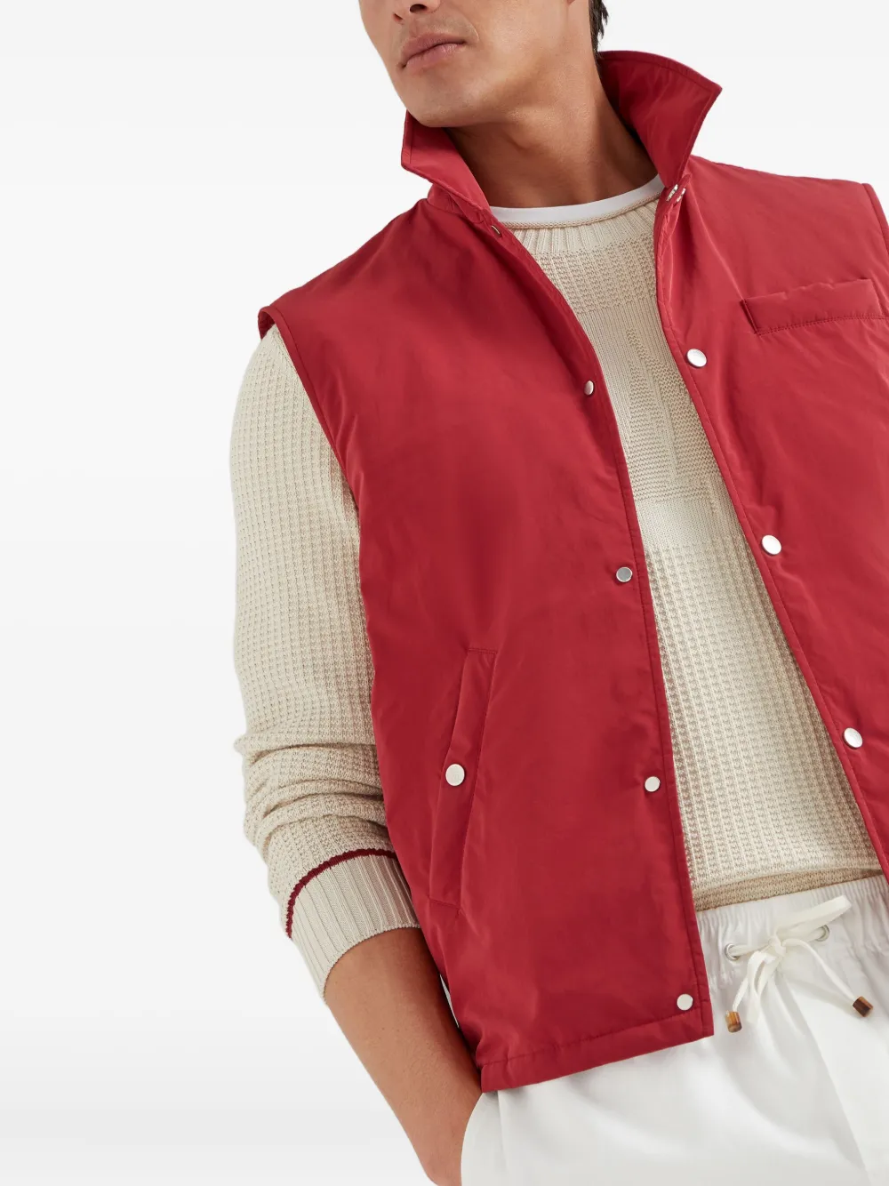 Brunello Cucinelli Thermore bodywarmer Rood