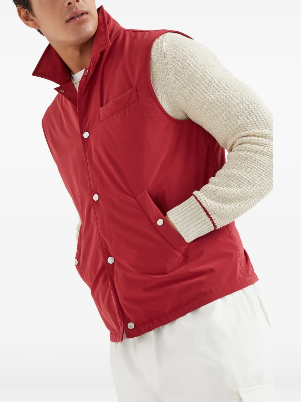 Brunello Cucinelli Thermore bodywarmer Rood