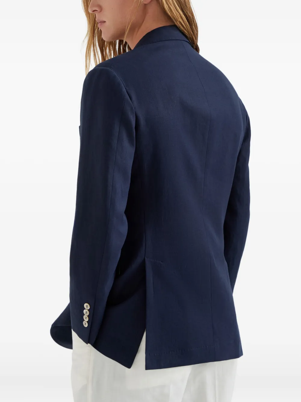 Brunello Cucinelli Linnen blazer Blauw
