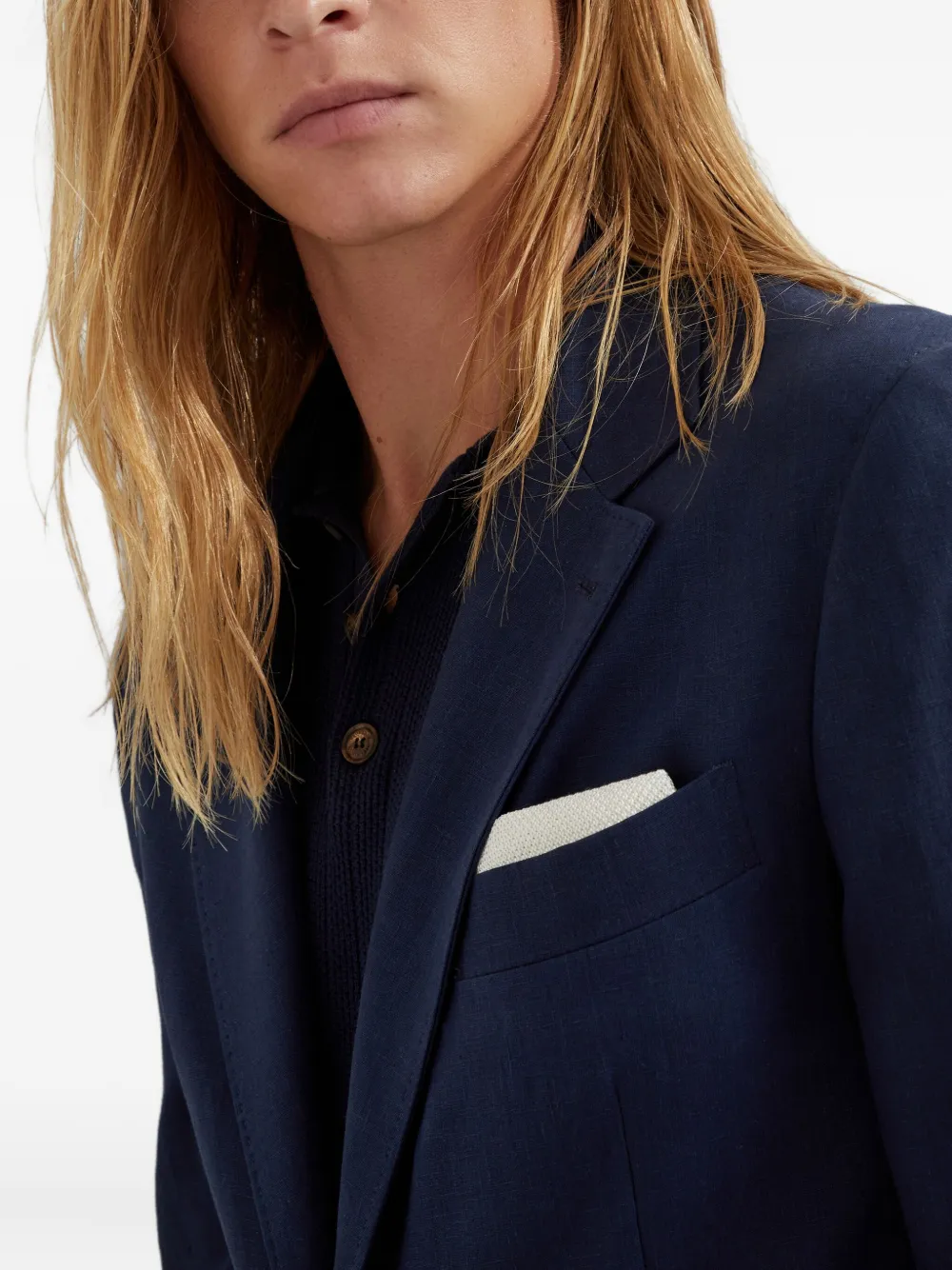 Brunello Cucinelli Linnen blazer Blauw