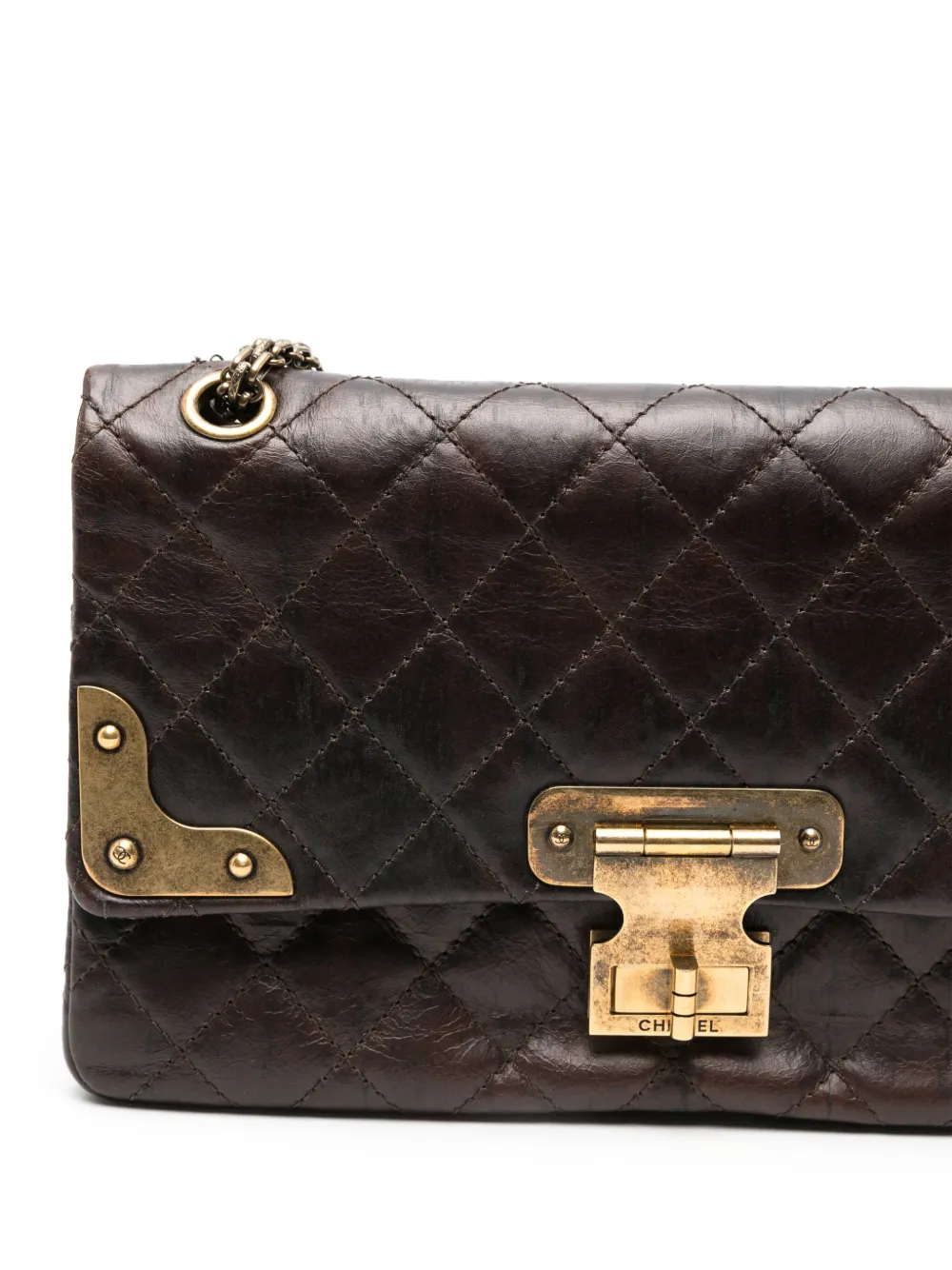 Pre-owned Chanel 2009-2010 Jumbo Reissue Paris-shangai Shoulder Bag In Brown
