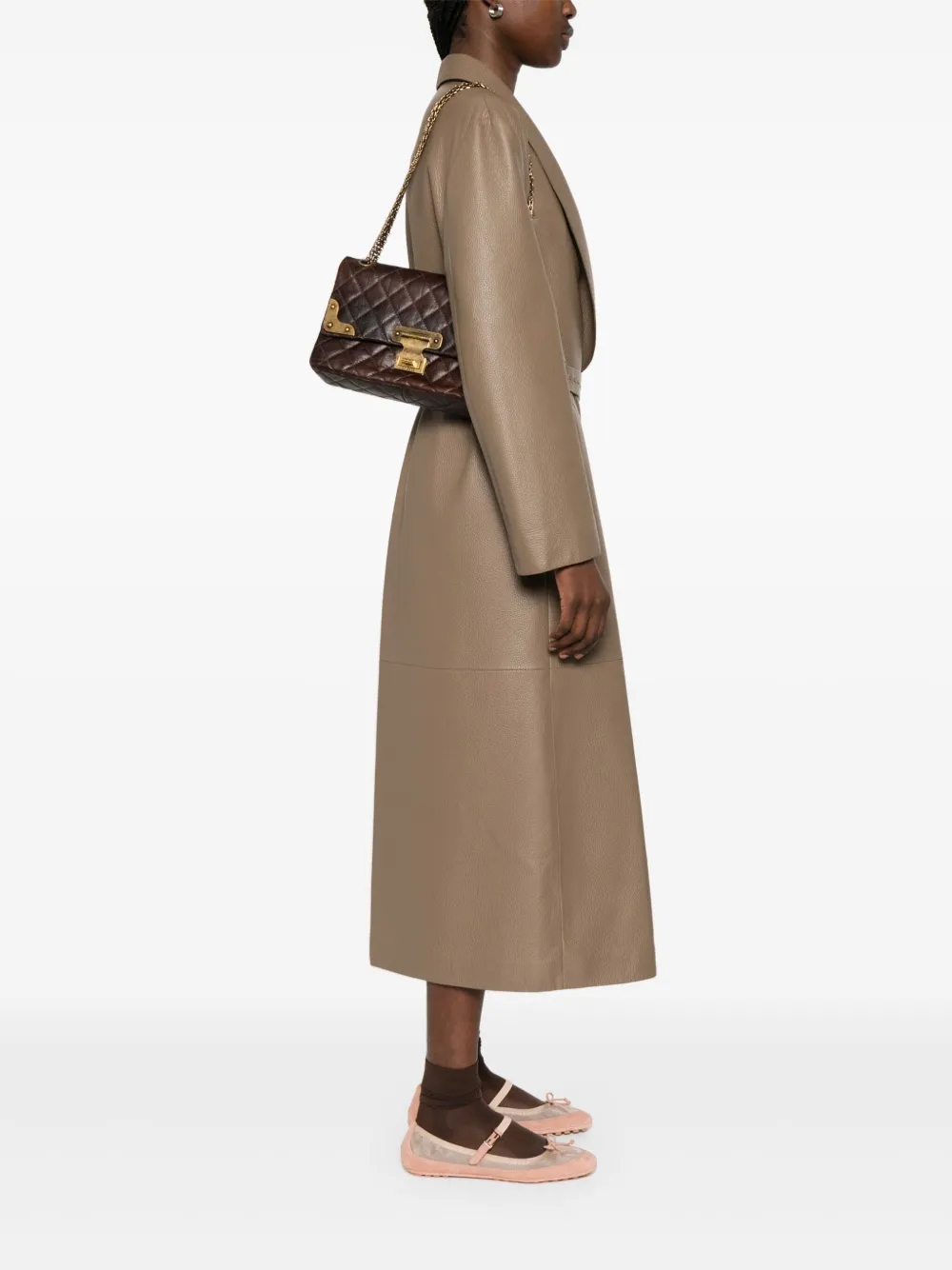 Pre-owned Chanel 2009-2010 Jumbo Reissue Paris-shangai Shoulder Bag In Brown