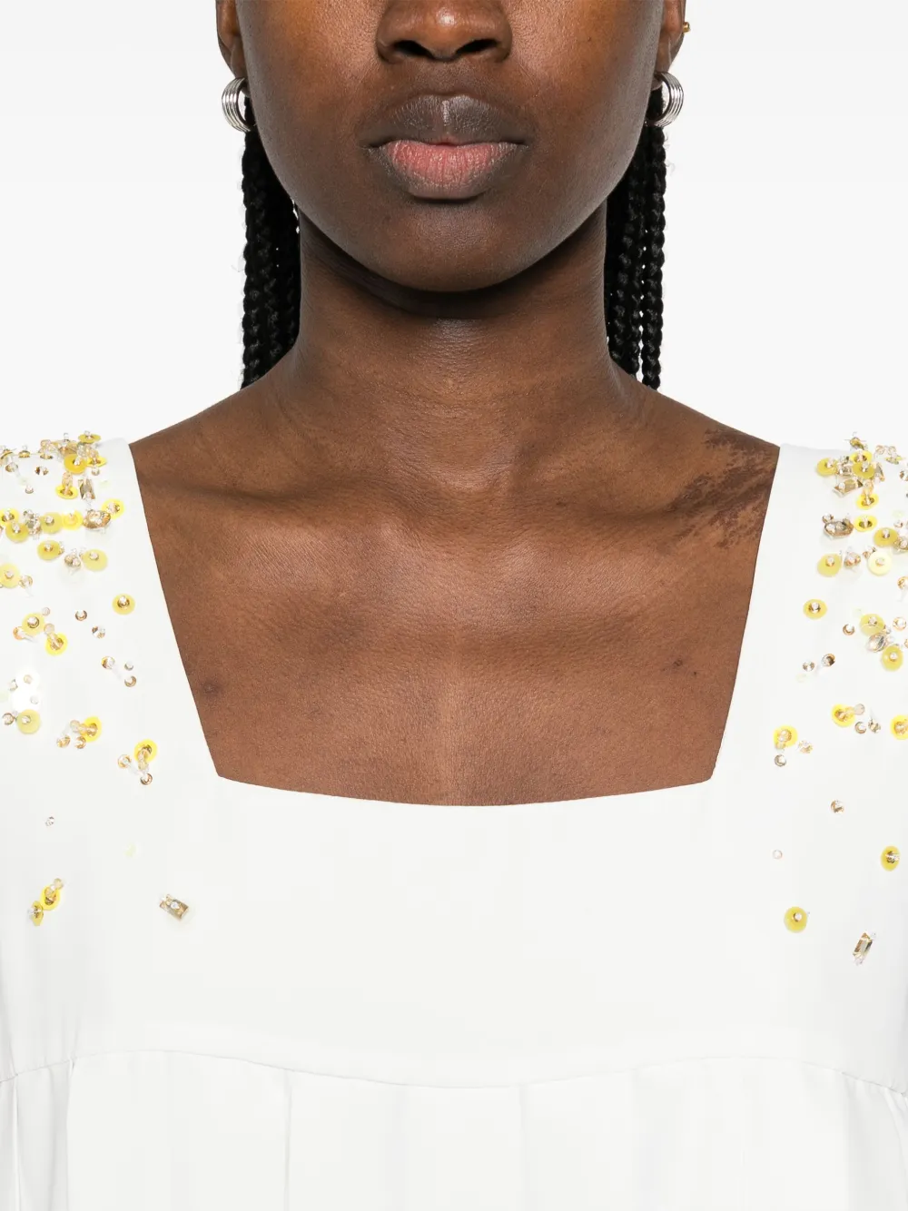 Fabiana Filippi Midi-jurk met pailletten Wit