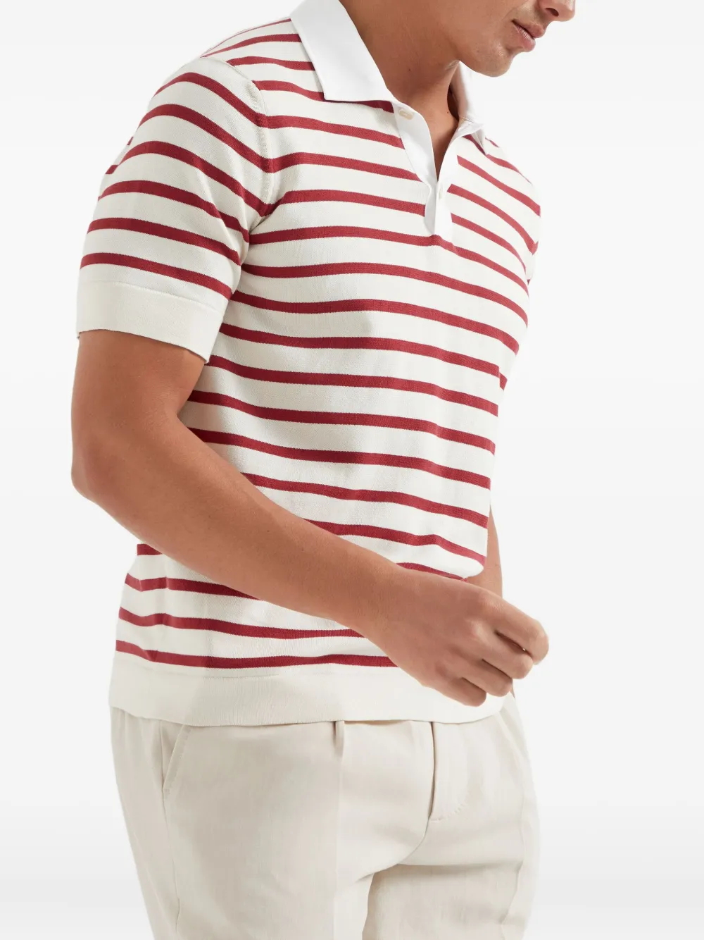 Brunello Cucinelli Katoenen poloshirt Wit