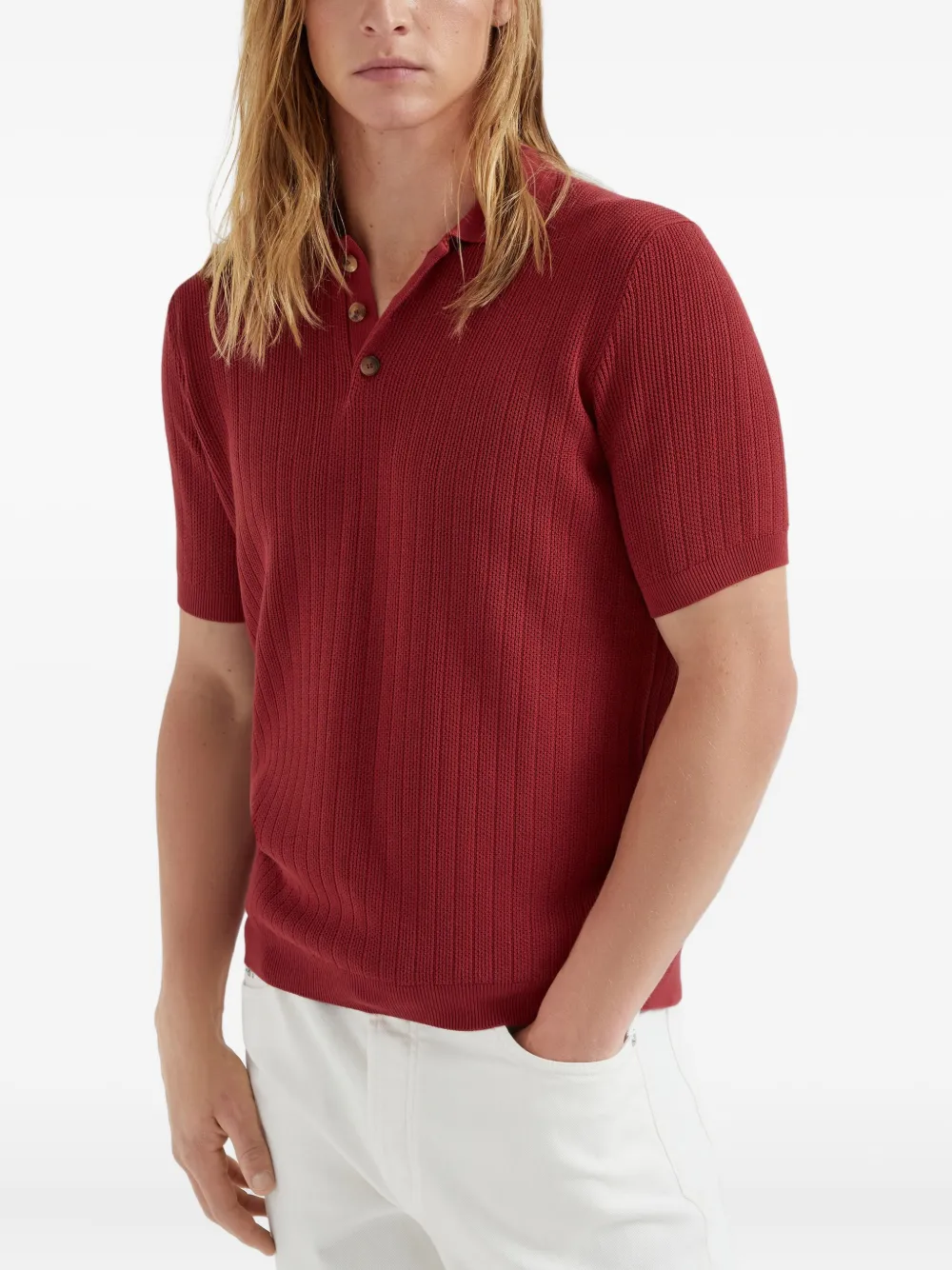 Brunello Cucinelli Katoenen poloshirt Rood