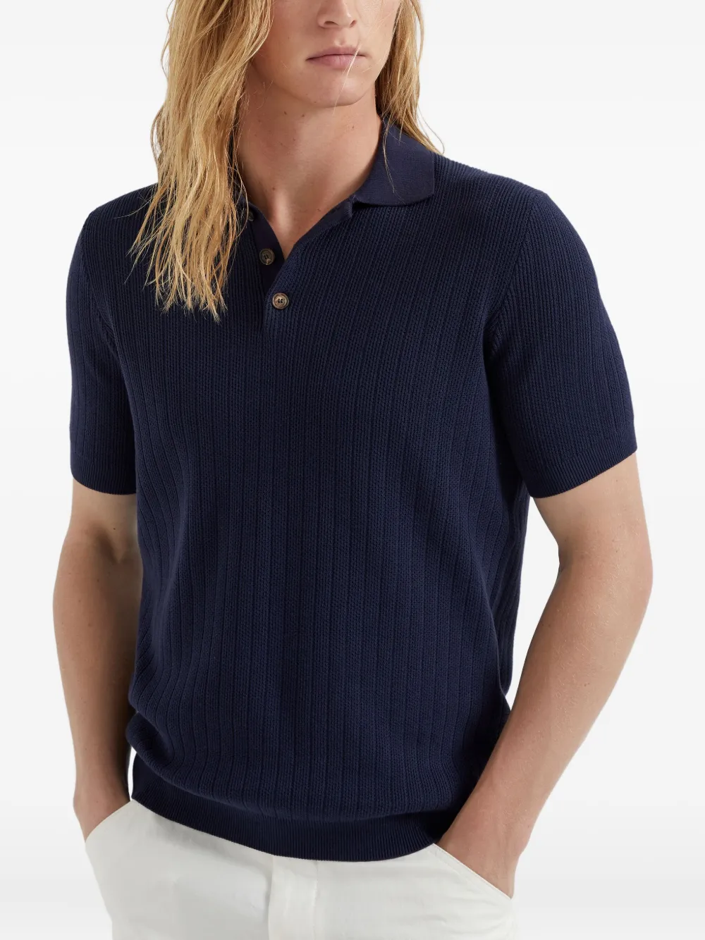 Brunello Cucinelli Katoenen poloshirt Blauw