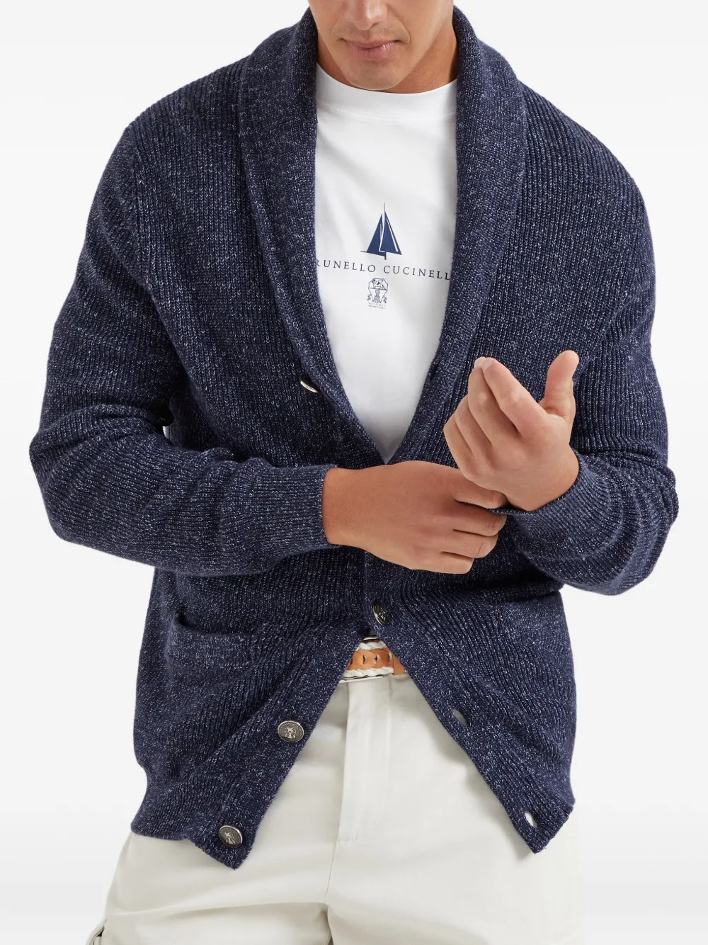 Brunello Cucinelli Button-down vest Blauw