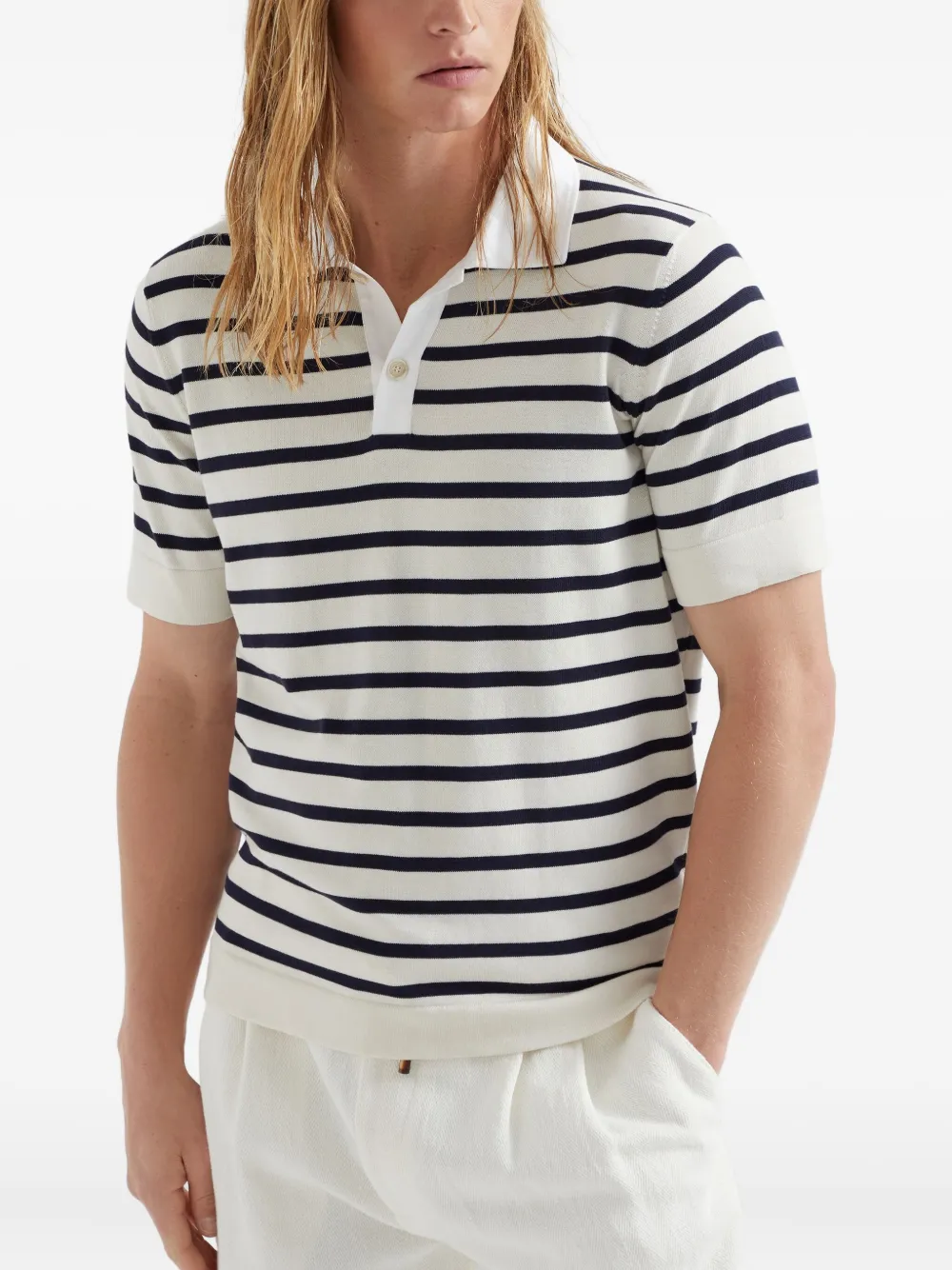 Brunello Cucinelli Katoenen poloshirt Wit