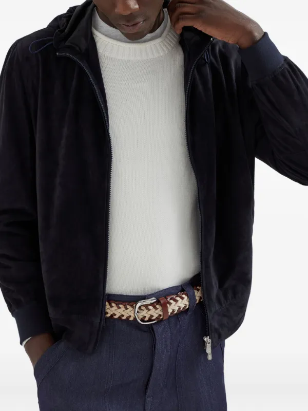 Brunello Cucinelli zip-up Hooded Sweatshirt | Blue | FARFETCH LB