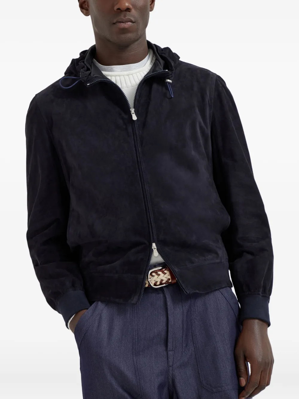 Brunello Cucinelli Sweater met rits Blauw