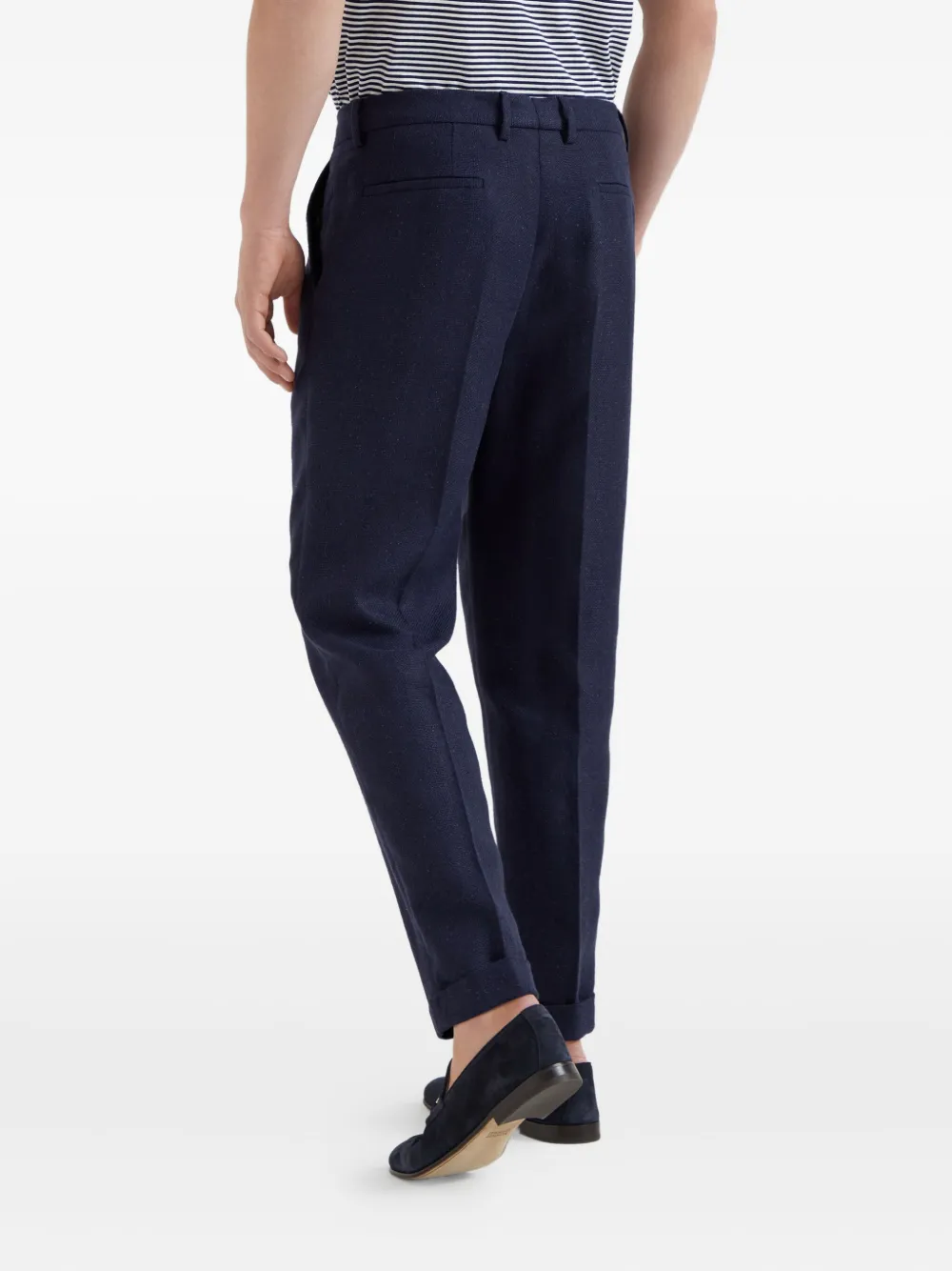 Brunello Cucinelli Broek met geplooid detail Blauw