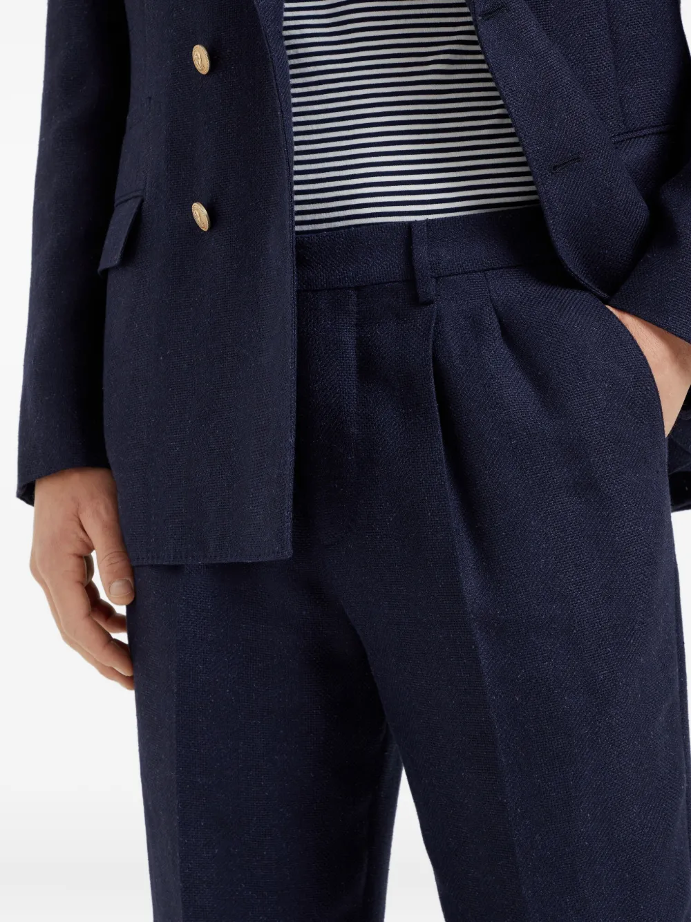 Brunello Cucinelli Broek met geplooid detail Blauw