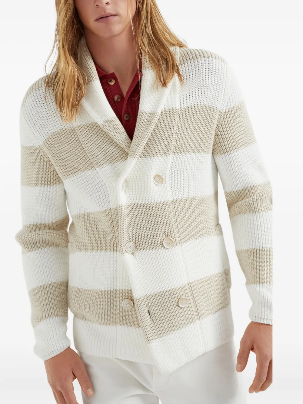 Brunello Cucinelli Gestreept vest Beige