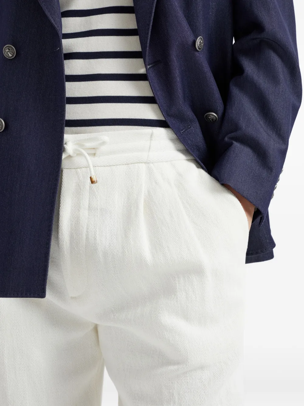 Brunello Cucinelli Shorts met trekkoordtaille Wit