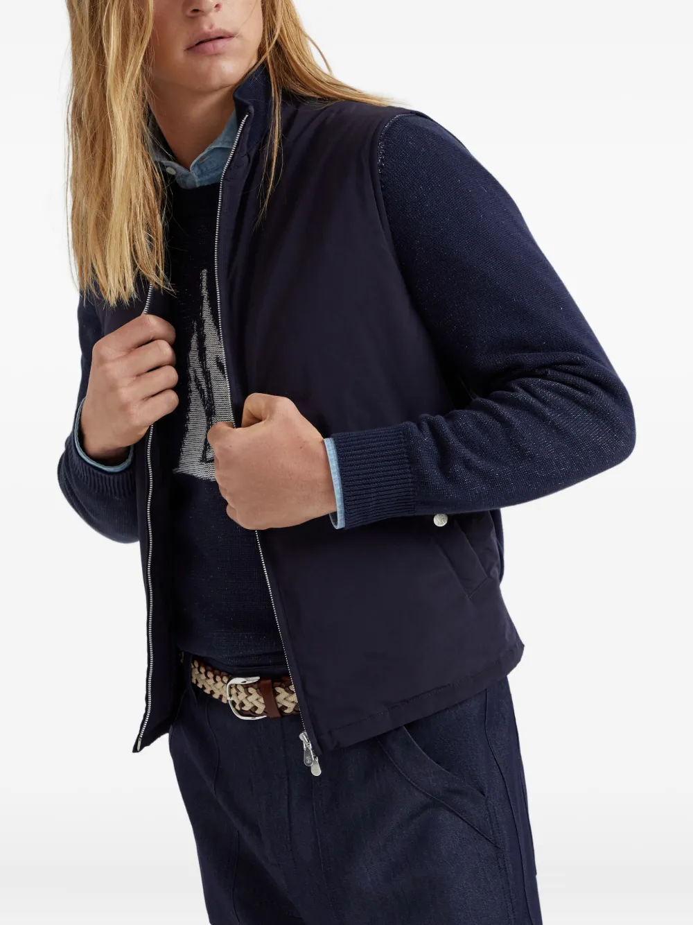 Brunello Cucinelli Thermore gilet Blauw