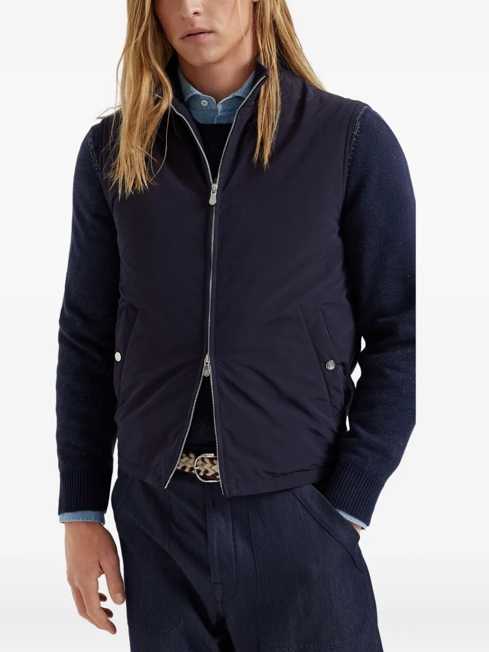 Brunello Cucinelli Thermore gilet Blauw