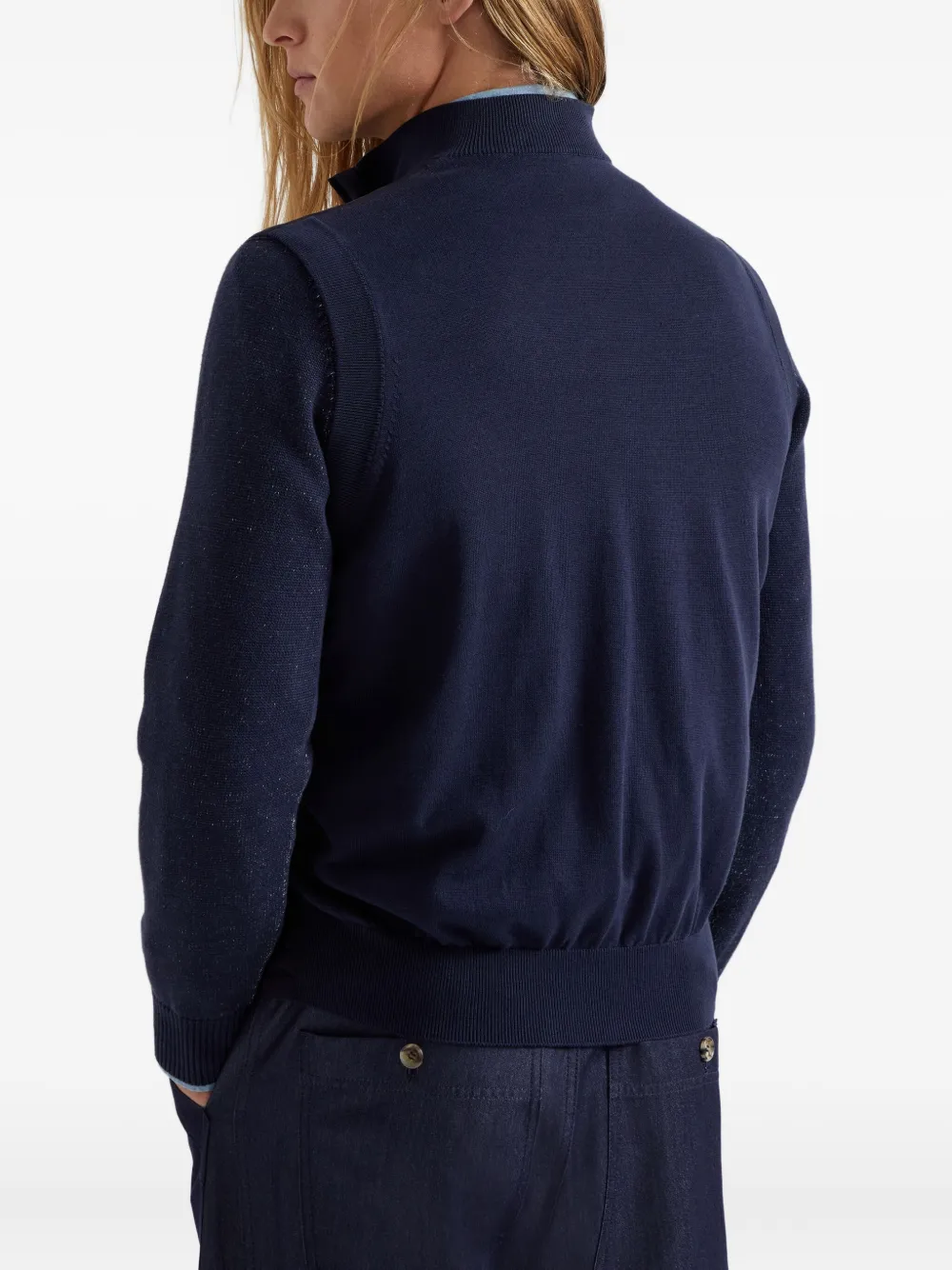Brunello Cucinelli Thermore gilet Blauw