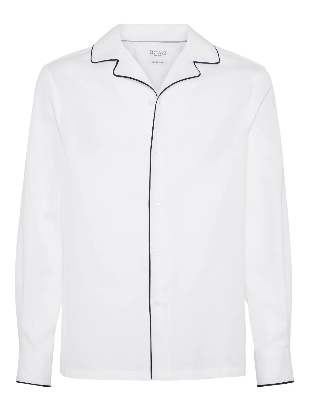 Brunello Cucinelli camisa con ribete en contraste | blanco | Image 1