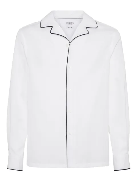Brunello Cucinelli contrast-trim cotton shirt