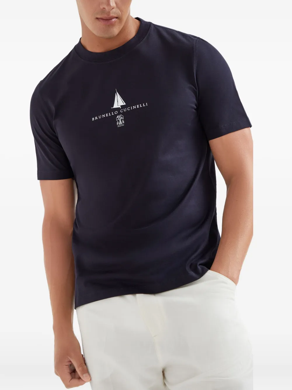 Brunello Cucinelli Katoenen T-shirt Blauw
