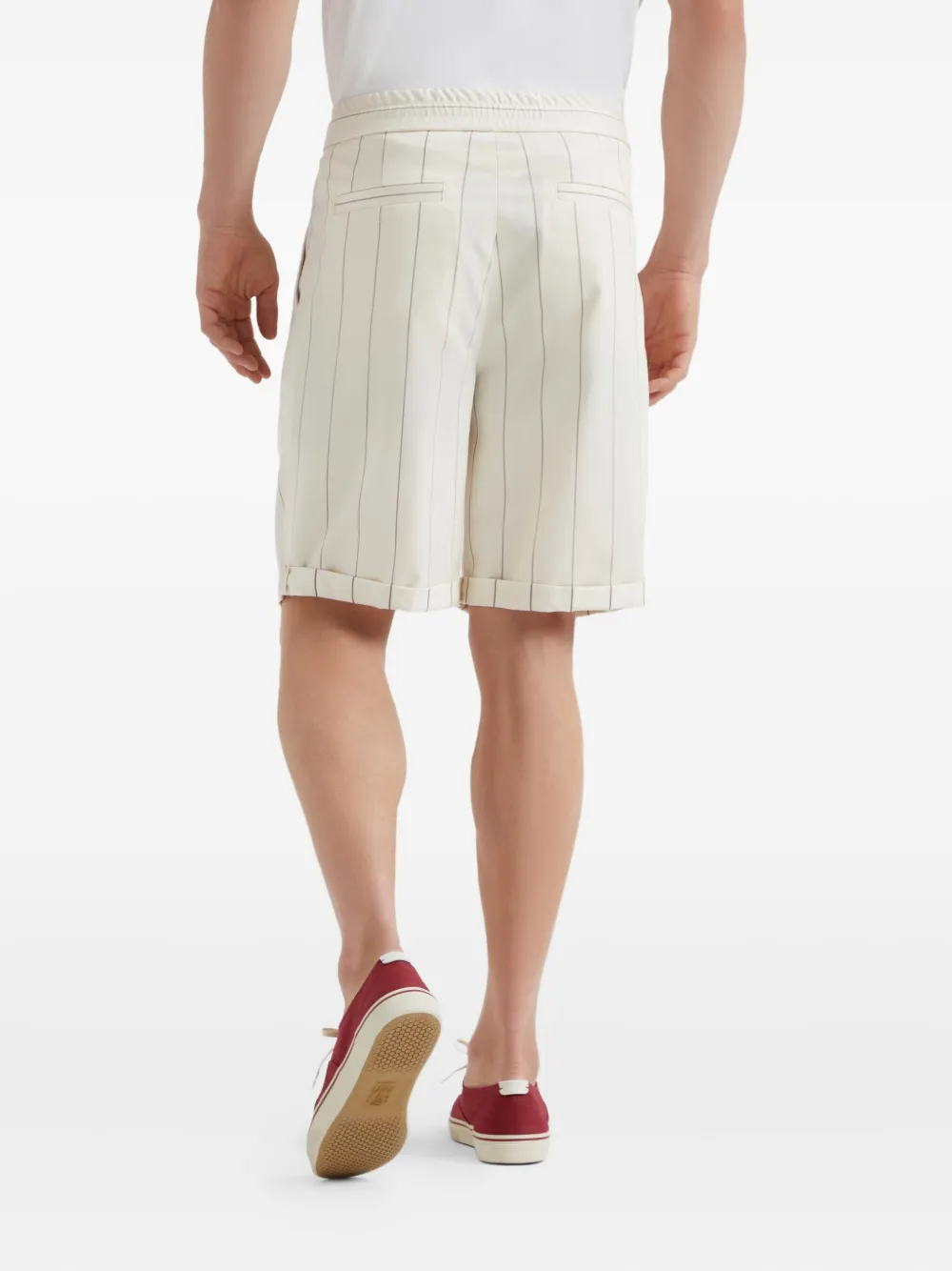 Brunello Cucinelli Gestreepte bermuda shorts Wit