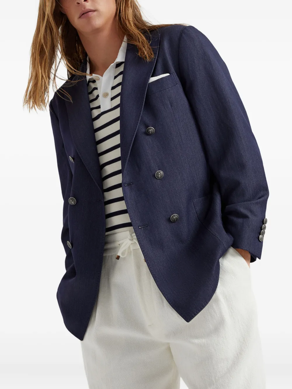 Brunello Cucinelli Gedeconstrueerde blazer Blauw