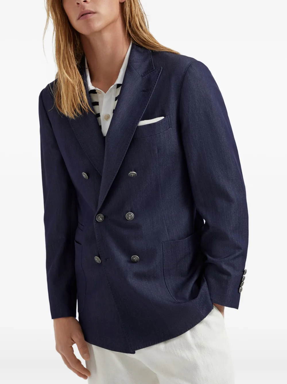 Brunello Cucinelli Gedeconstrueerde blazer Blauw