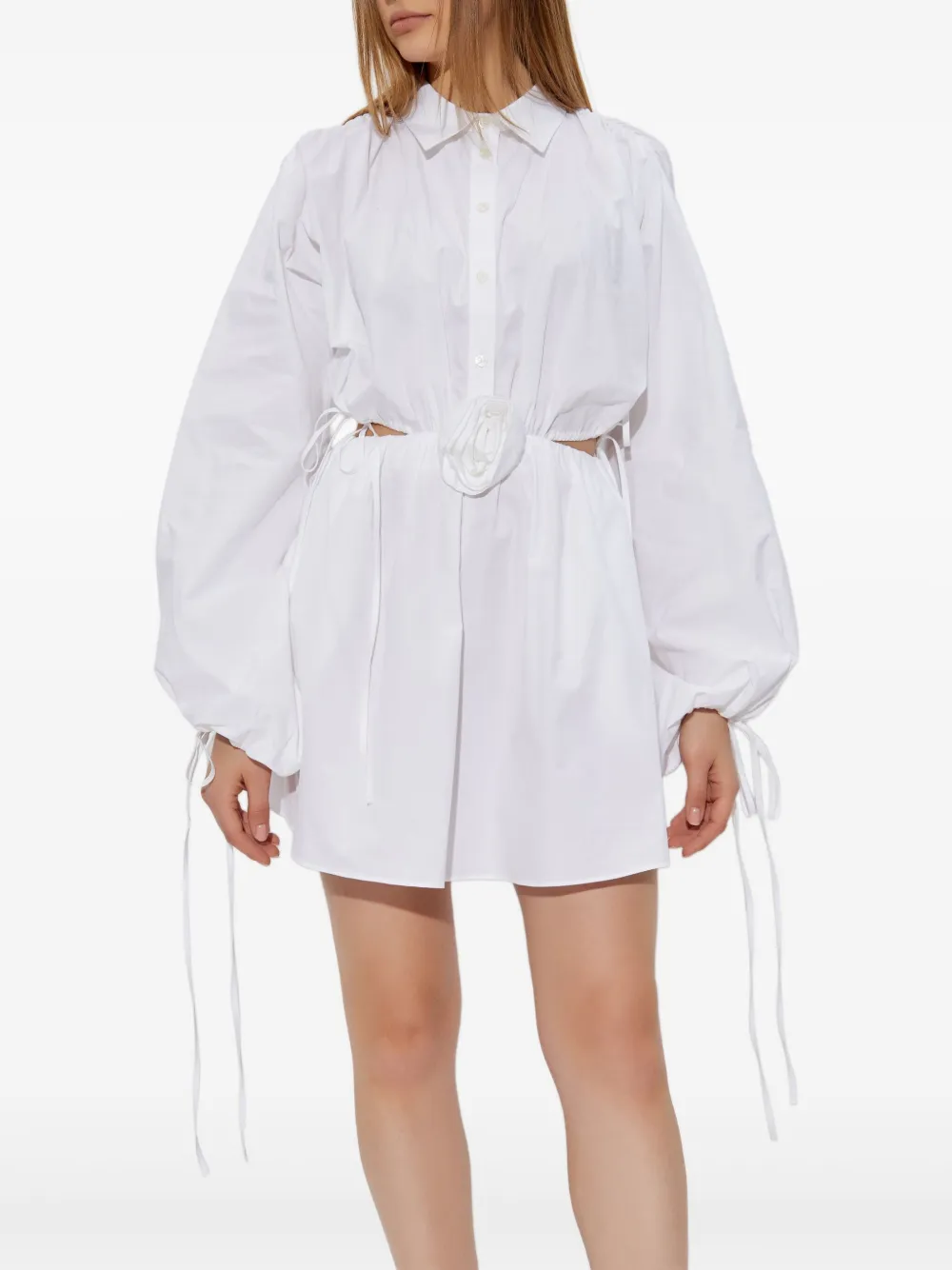 Blumarine Linnen mini-jurk Wit
