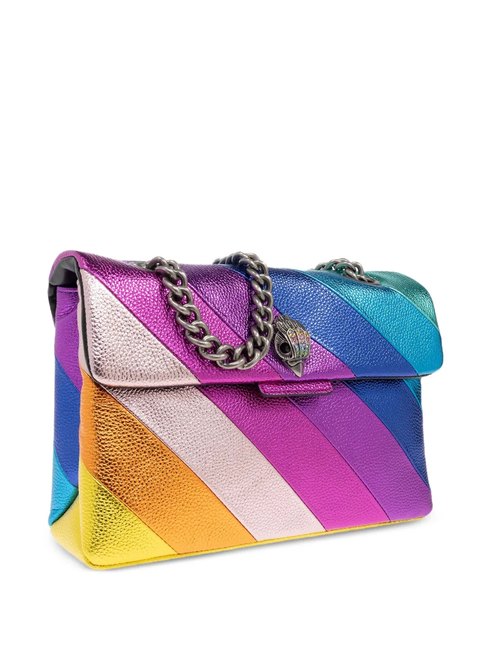 Kurt Geiger London Large Kensington Leather Crossbody Bag In Purple