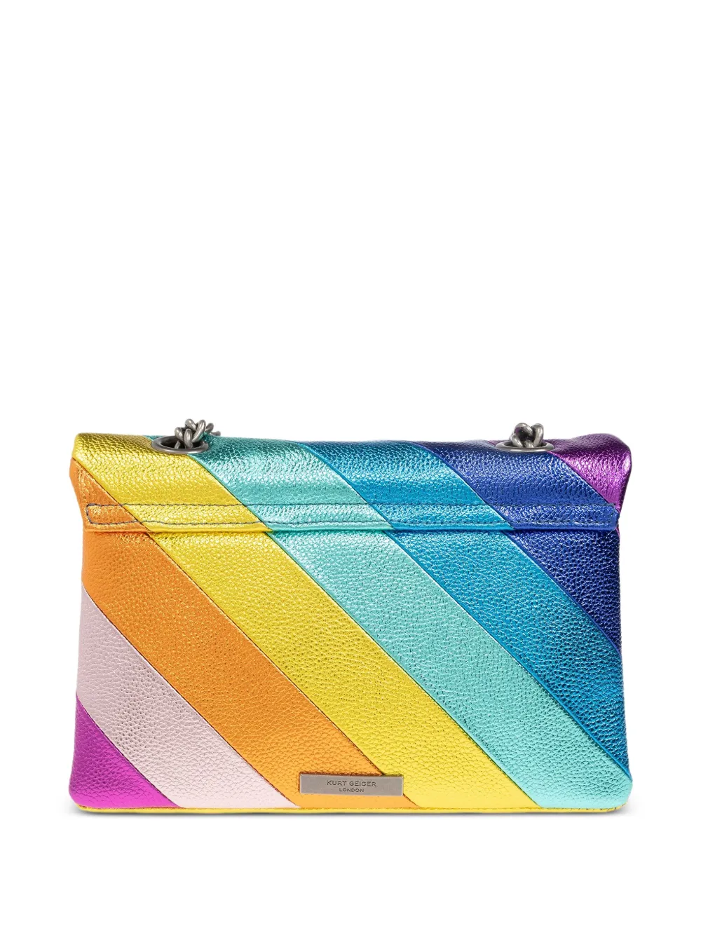 Kurt Geiger London Large Kensington Leather Crossbody Bag In Purple
