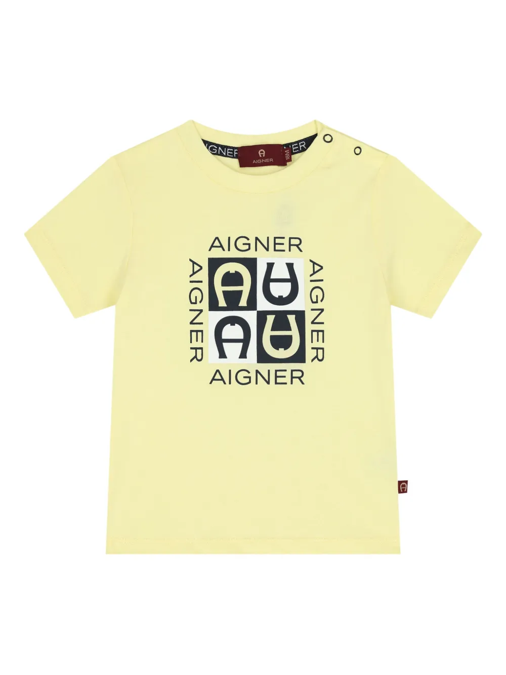 Aigner Kids T-shirt met logo Geel