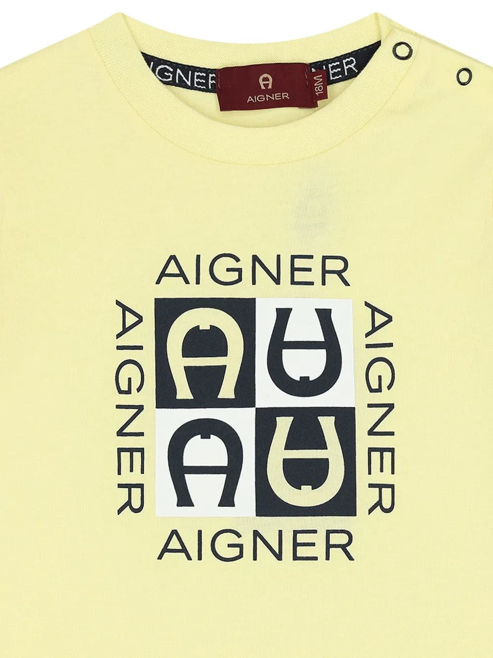 Aigner Kids T-shirt met logo Geel