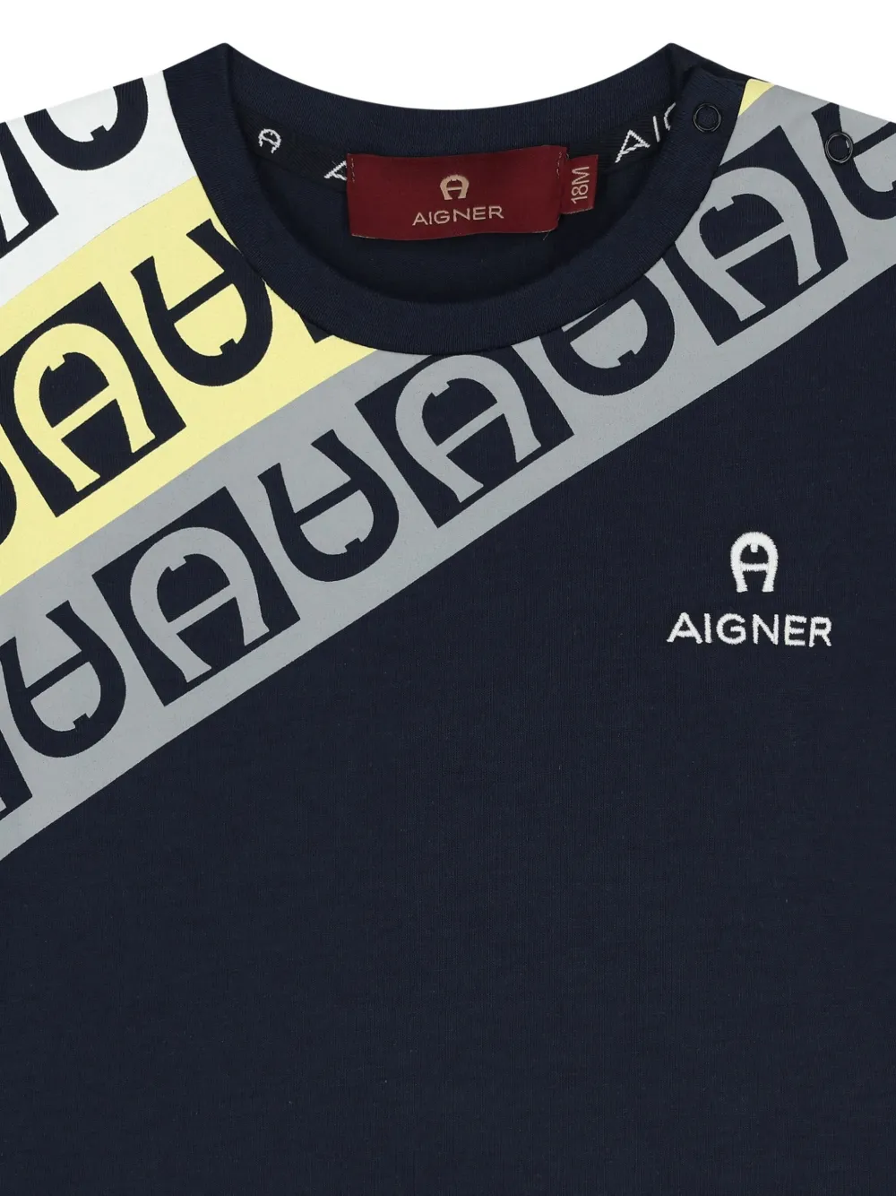 Aigner Kids T-shirt met logoprint Zwart