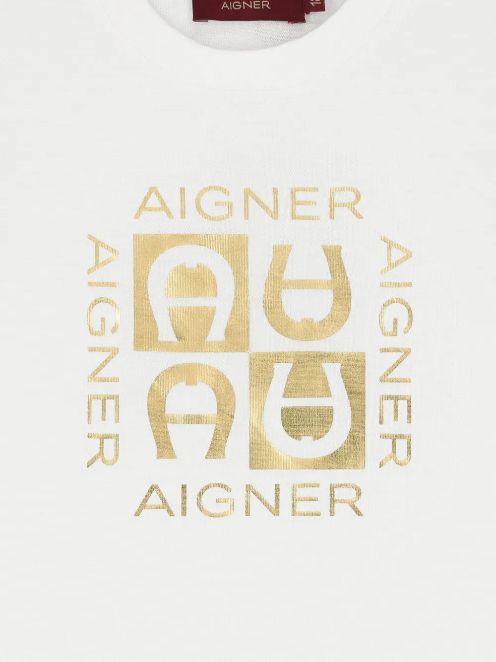 Aigner Kids T-shirt met logoprint Wit