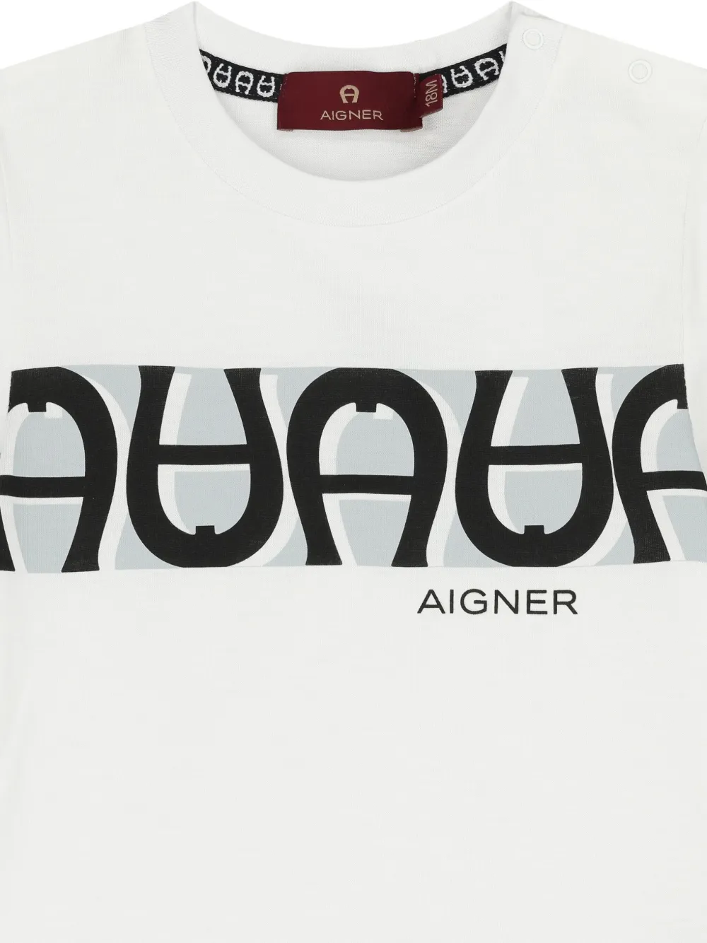 Aigner Kids T-shirt met logoprint Wit
