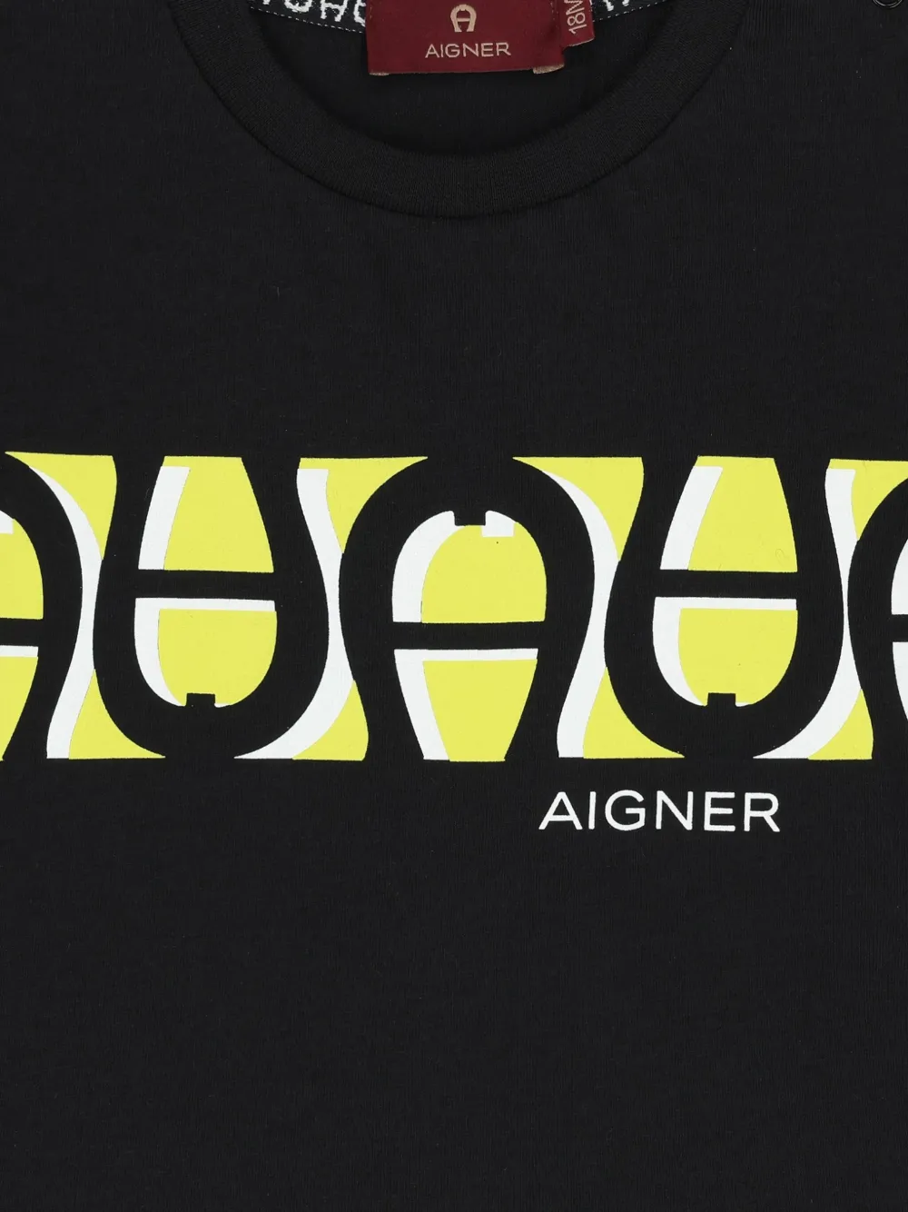 Aigner Kids T-shirt met logo Zwart