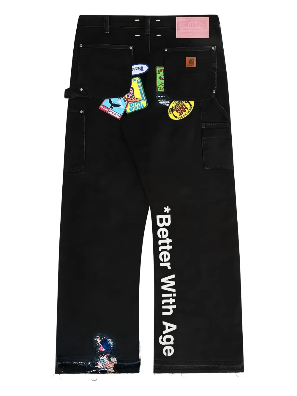 Better with Age patchwork-badge trousers - Zwart