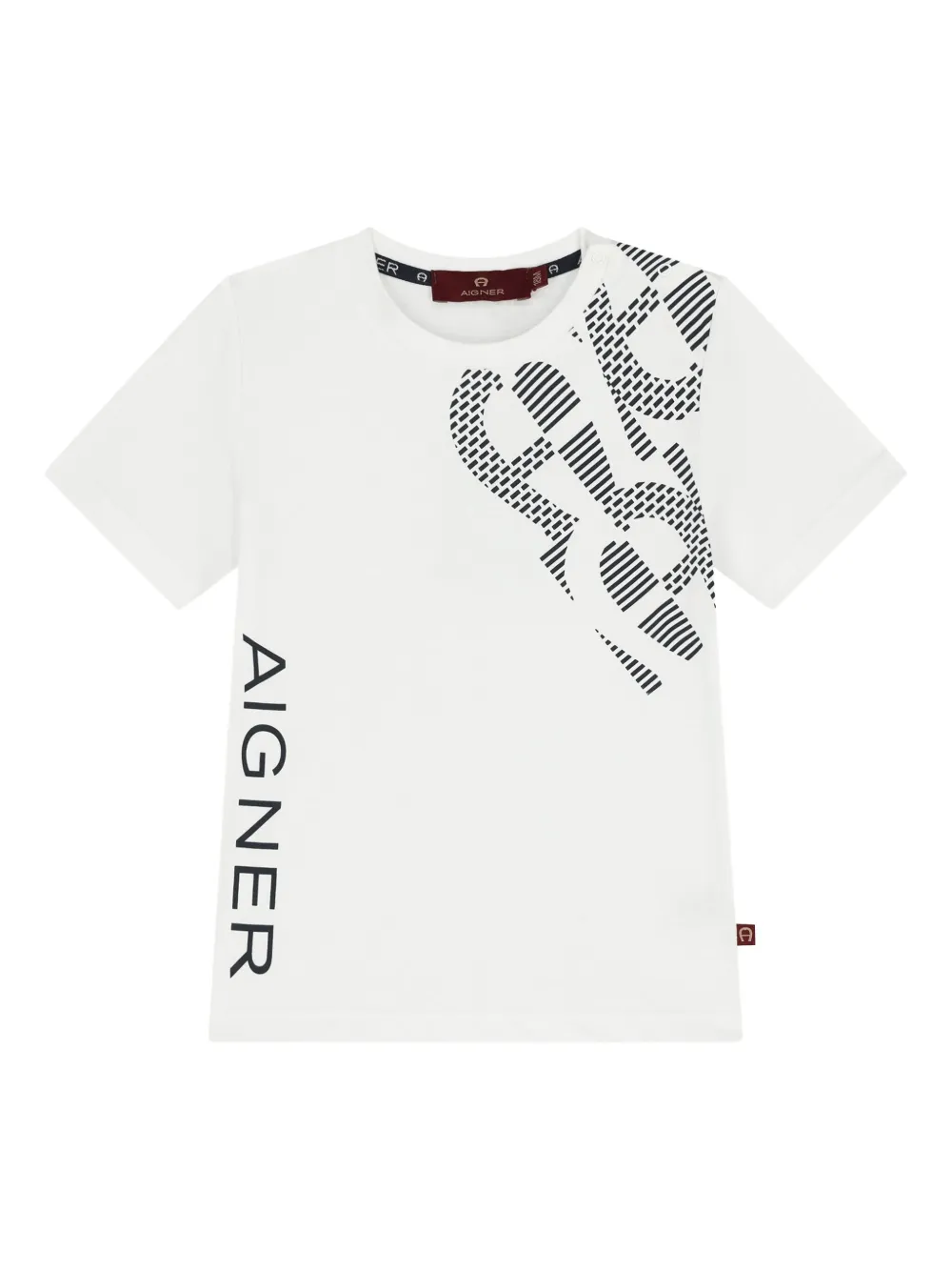 Aigner Kids T-shirt met grafische print Wit