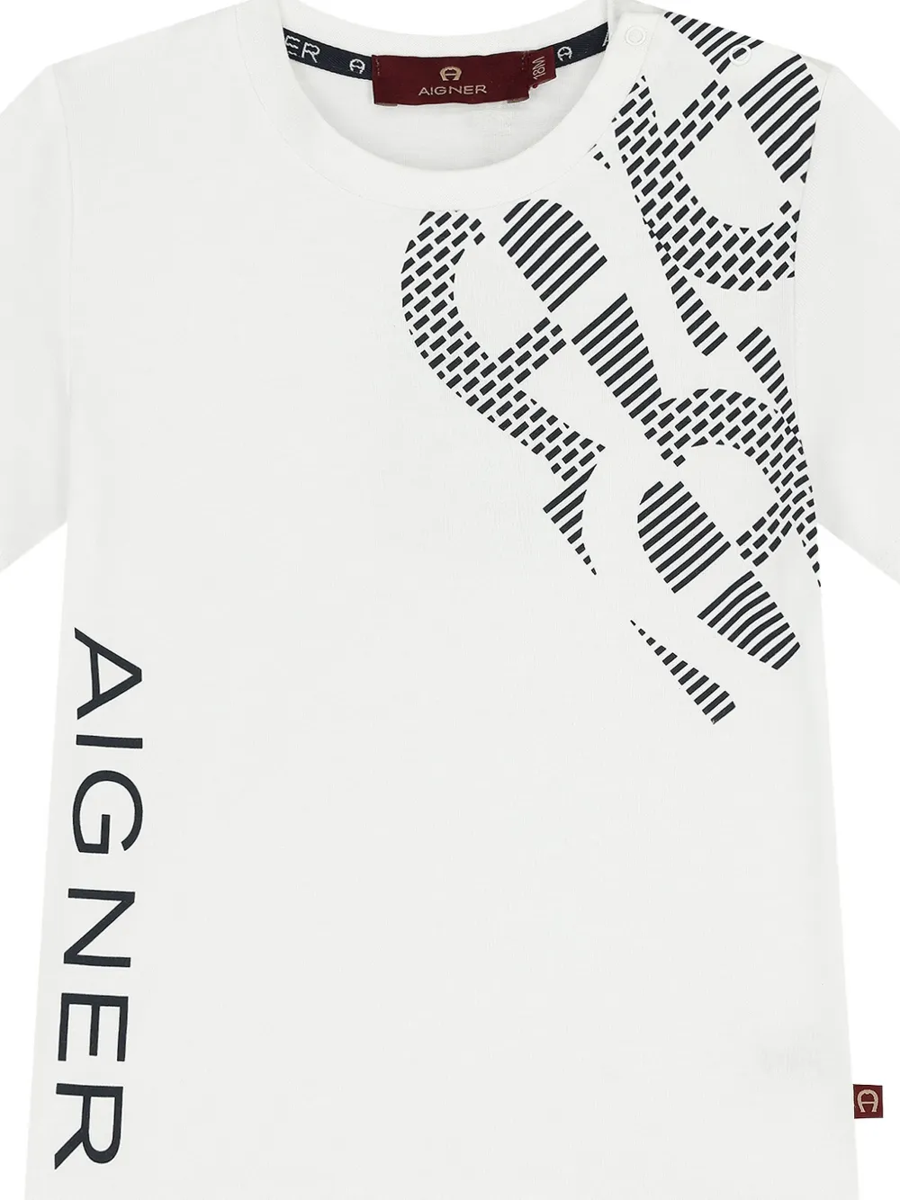 Aigner Kids T-shirt met grafische print Wit