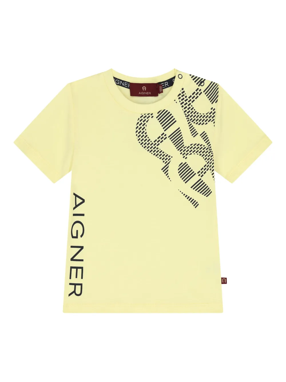 Aigner Kids T-shirt met grafische print Geel