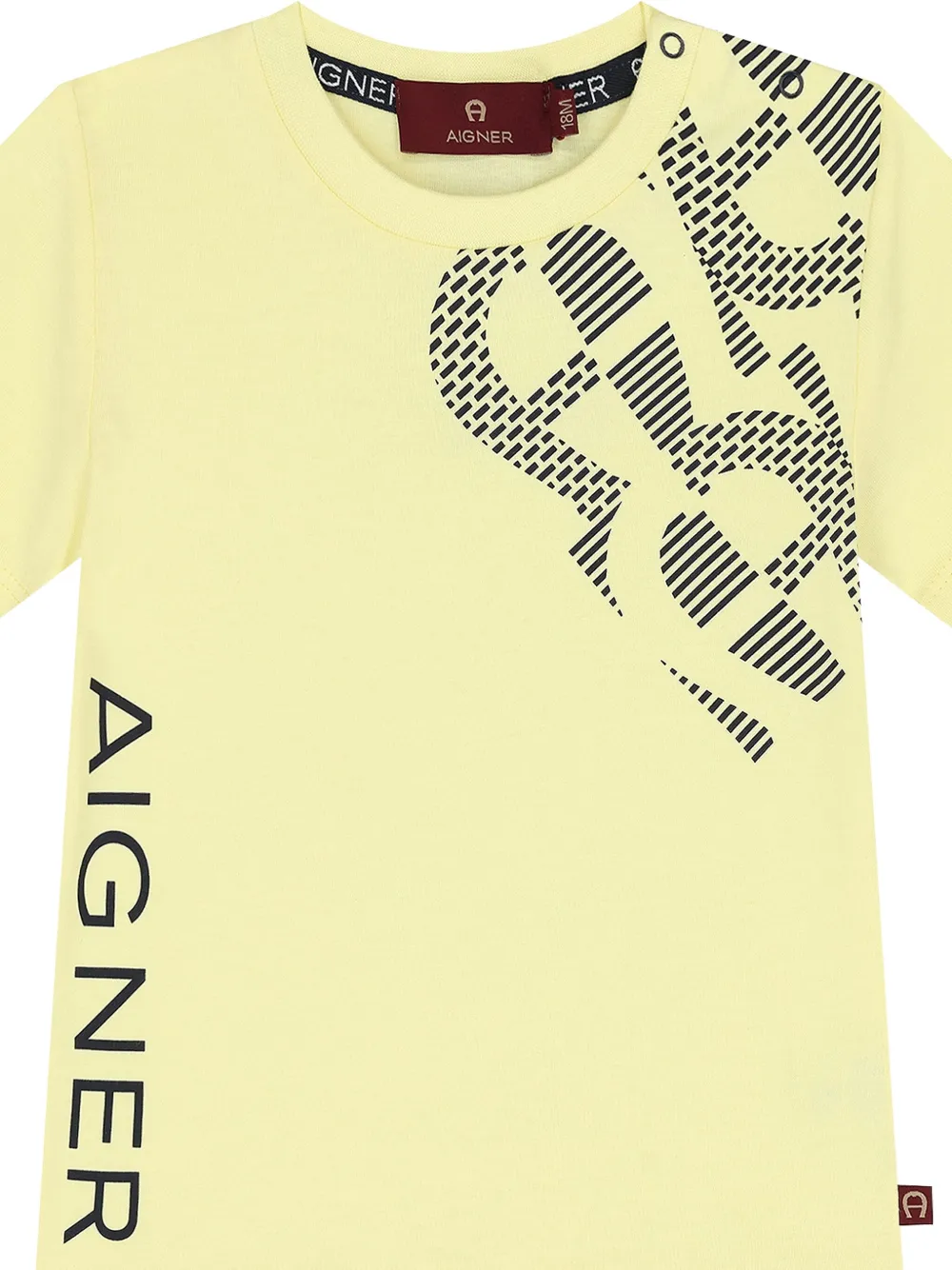 Aigner Kids T-shirt met grafische print Geel