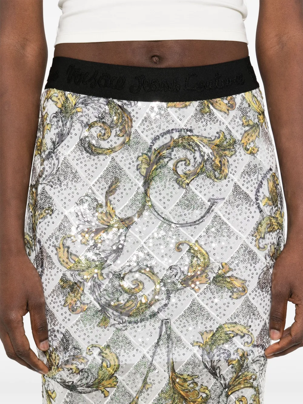 Versace Jeans Couture Barocco midi-rok Wit