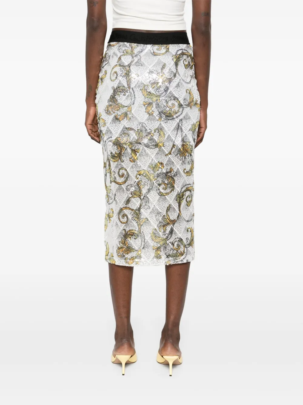 Versace Jeans Couture Barocco midi-rok Wit