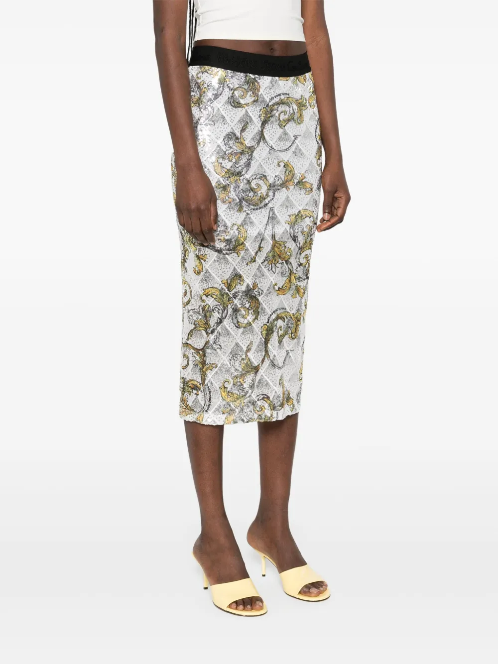 Versace Jeans Couture Barocco midi-rok Wit