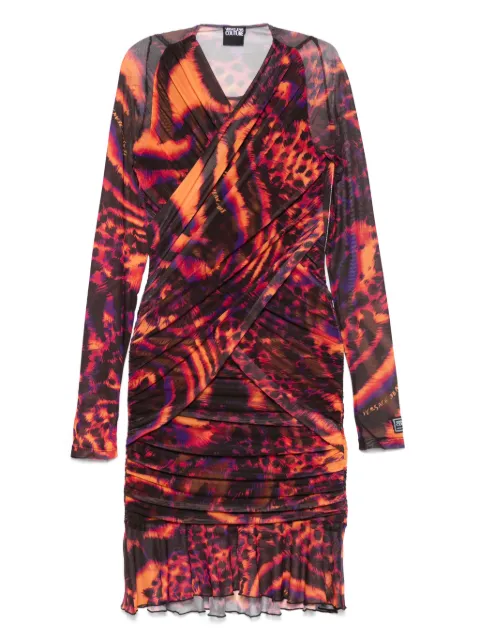 Versace Jeans Couture animal-print tulle midi dress