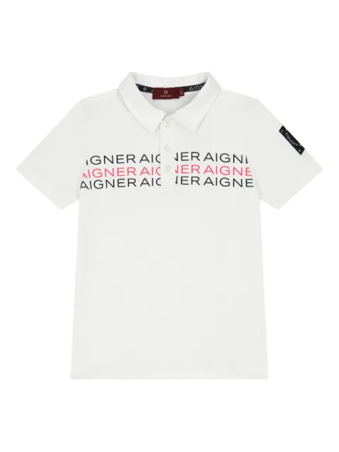 Aigner Kids logo-print polo shirt